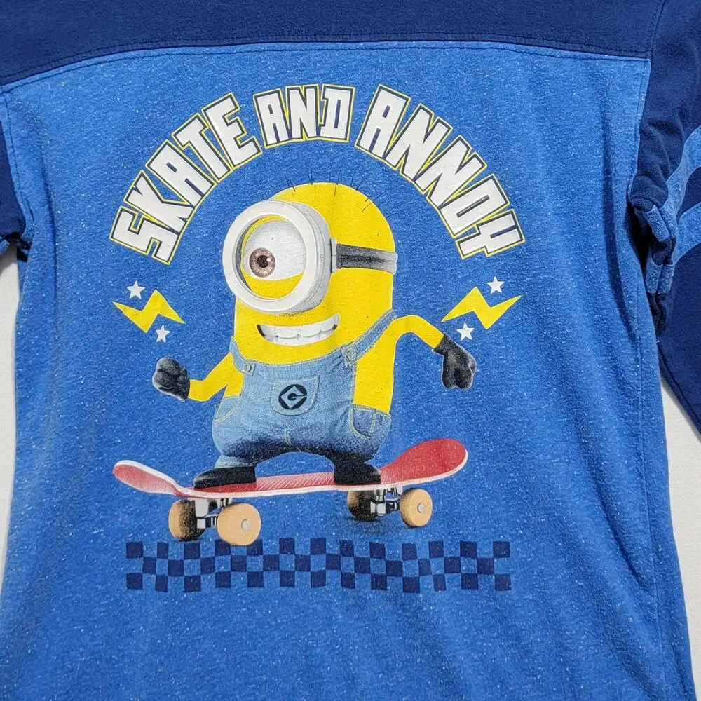 Lot of 3 Boys T shirts Phineas & Ferb Star Wars Minions Size 7 and 8